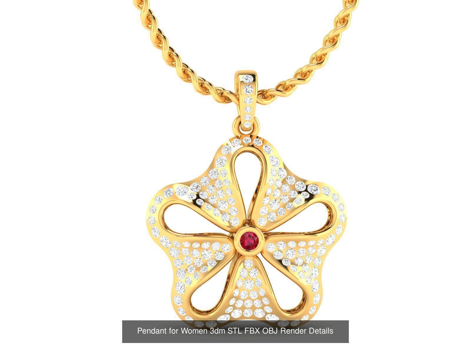 59 Women Pendant 3dm STL OBJ FBX Render Detail Bulk Collection _52