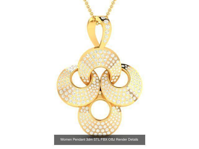 59 Women Pendant 3dm STL OBJ FBX Render Detail Bulk Collection _30