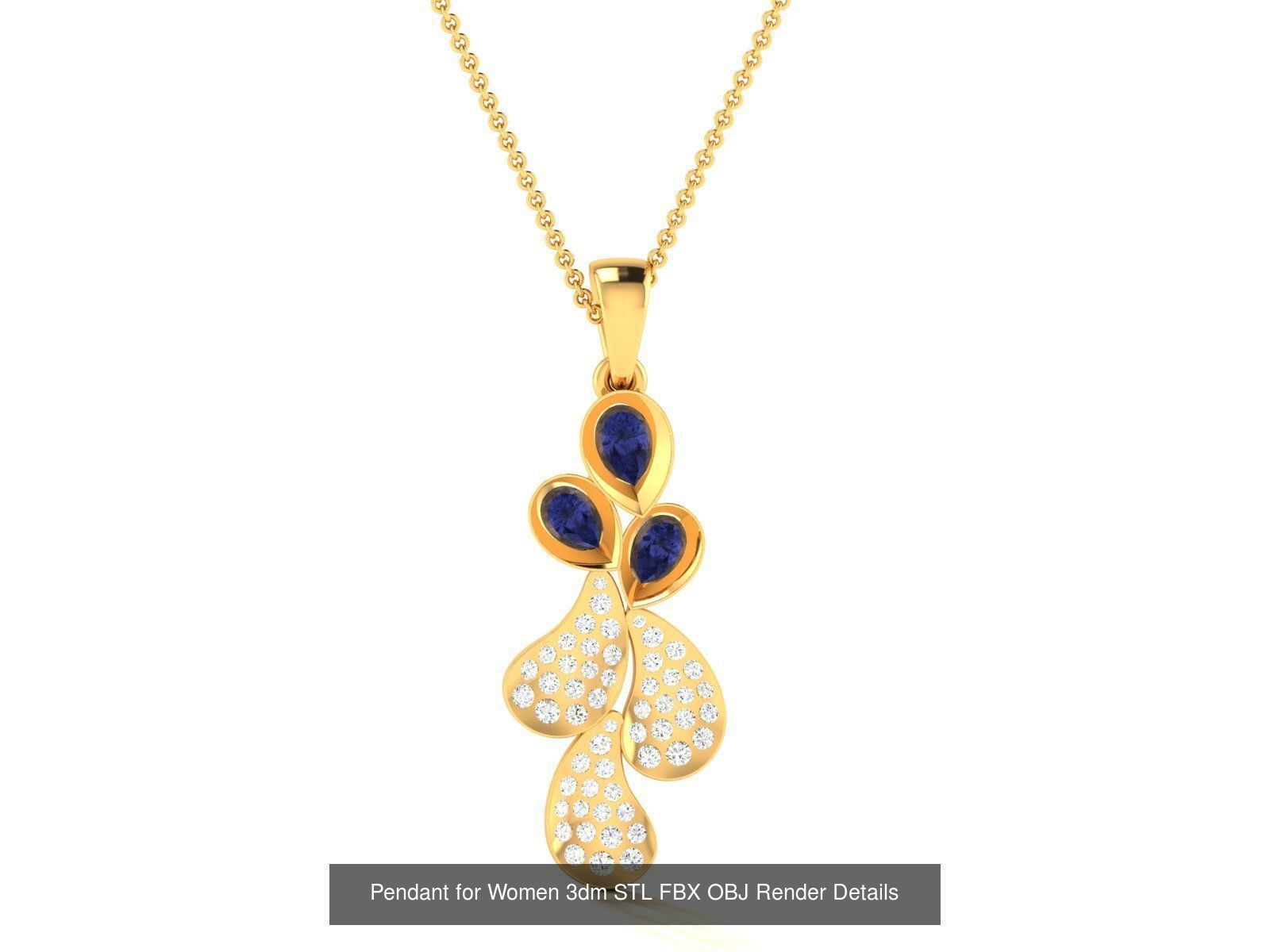 59 Women Pendant 3dm STL OBJ FBX Render Detail Bulk Collection _53