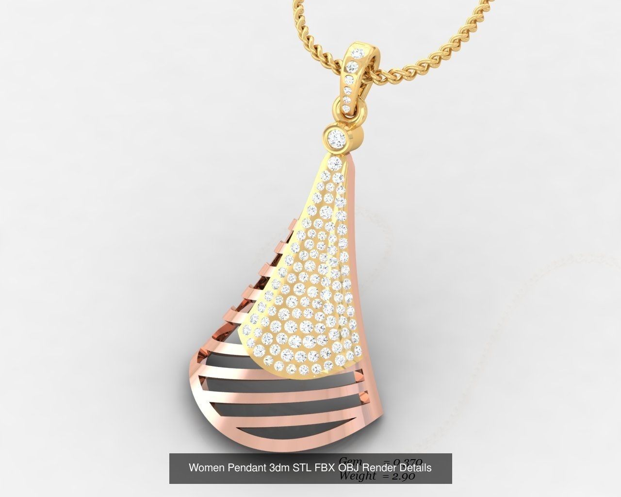 59 Women Pendant 3dm STL OBJ FBX Render Detail Bulk Collection _42