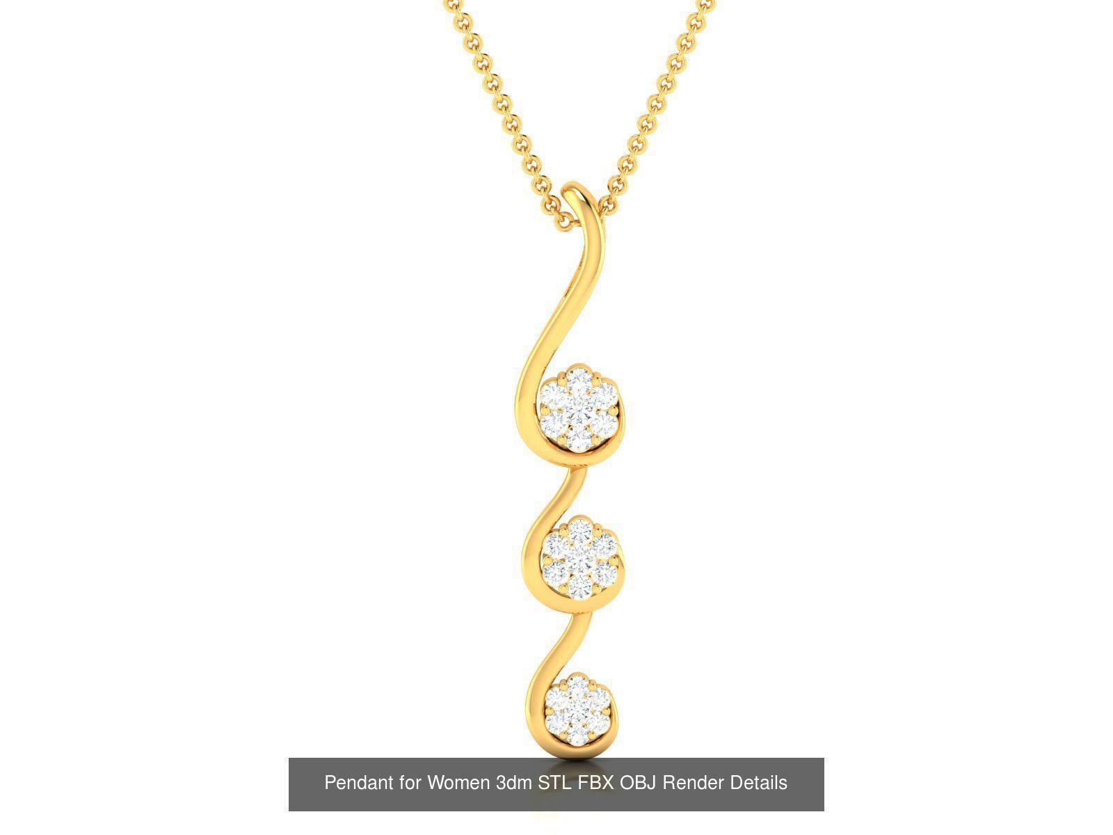 59 Women Pendant 3dm STL OBJ FBX Render Detail Bulk Collection _56