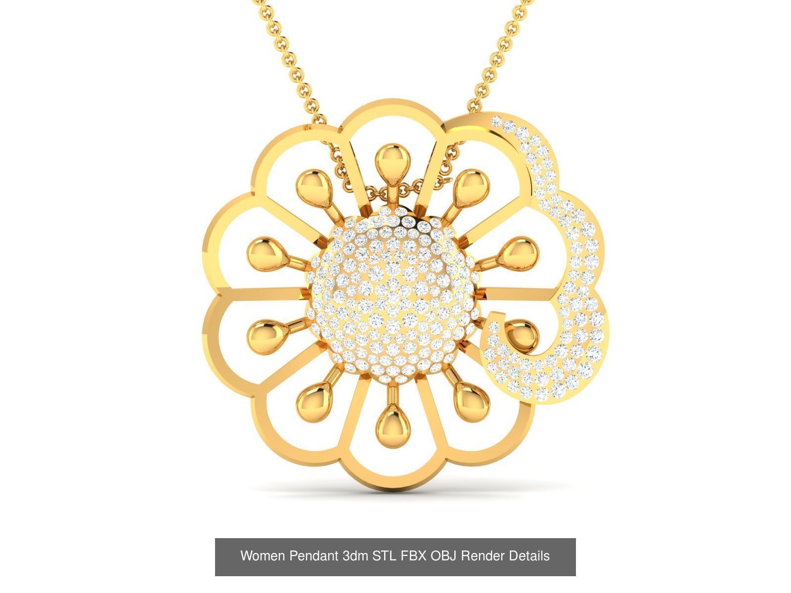 59 Women Pendant 3dm STL OBJ FBX Render Detail Bulk Collection _32