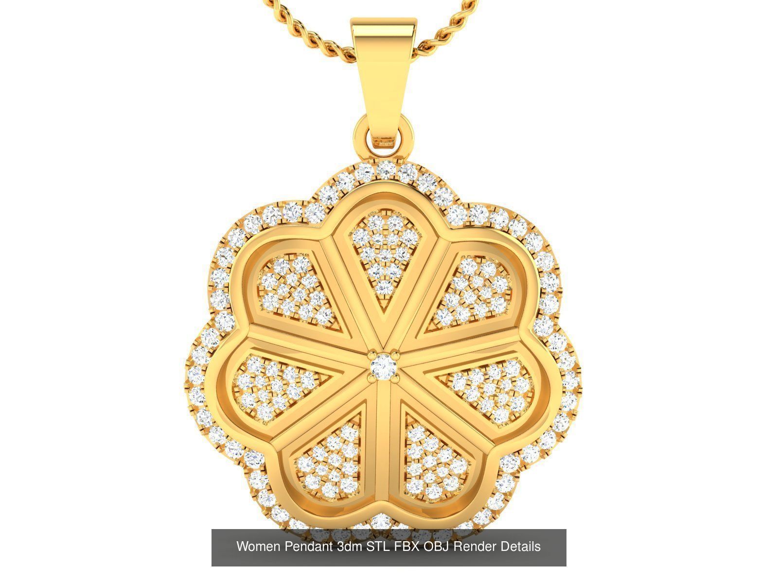 59 Women Pendant 3dm STL OBJ FBX Render Detail Bulk Collection _35