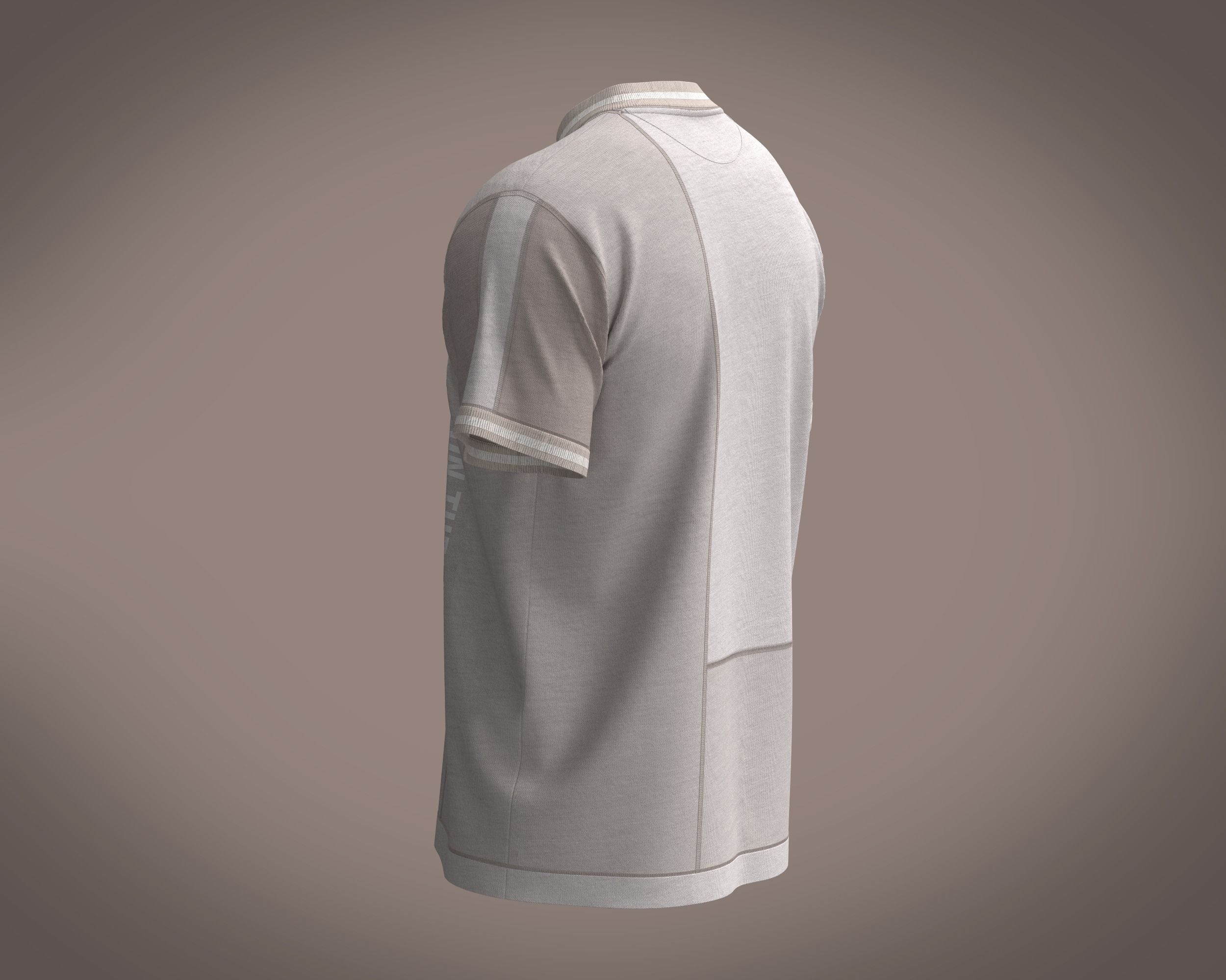 T-Shirt V- Neck Graphic 3D model_4