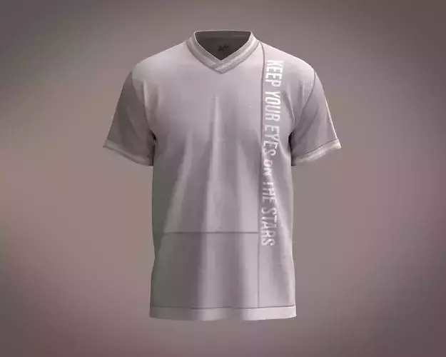 T-Shirt V- Neck Graphic 3D model T-Shirt V- Neck Graphic 3D model