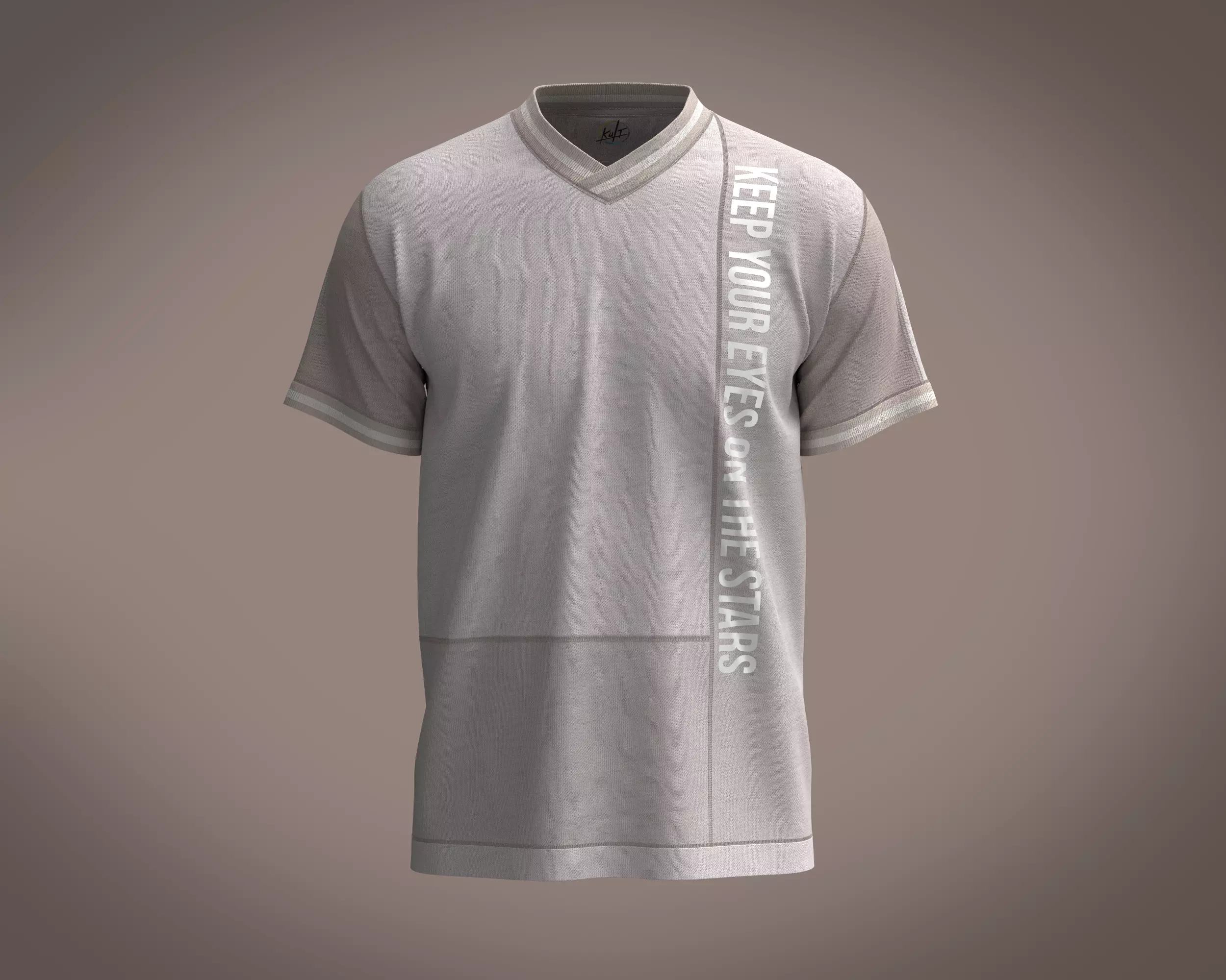T-Shirt V- Neck Graphic 3D model_0