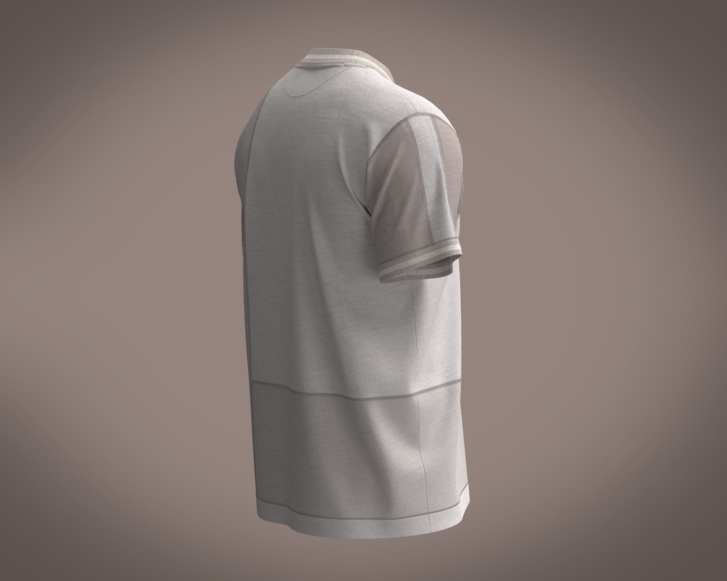 T-Shirt V- Neck Graphic 3D model_2