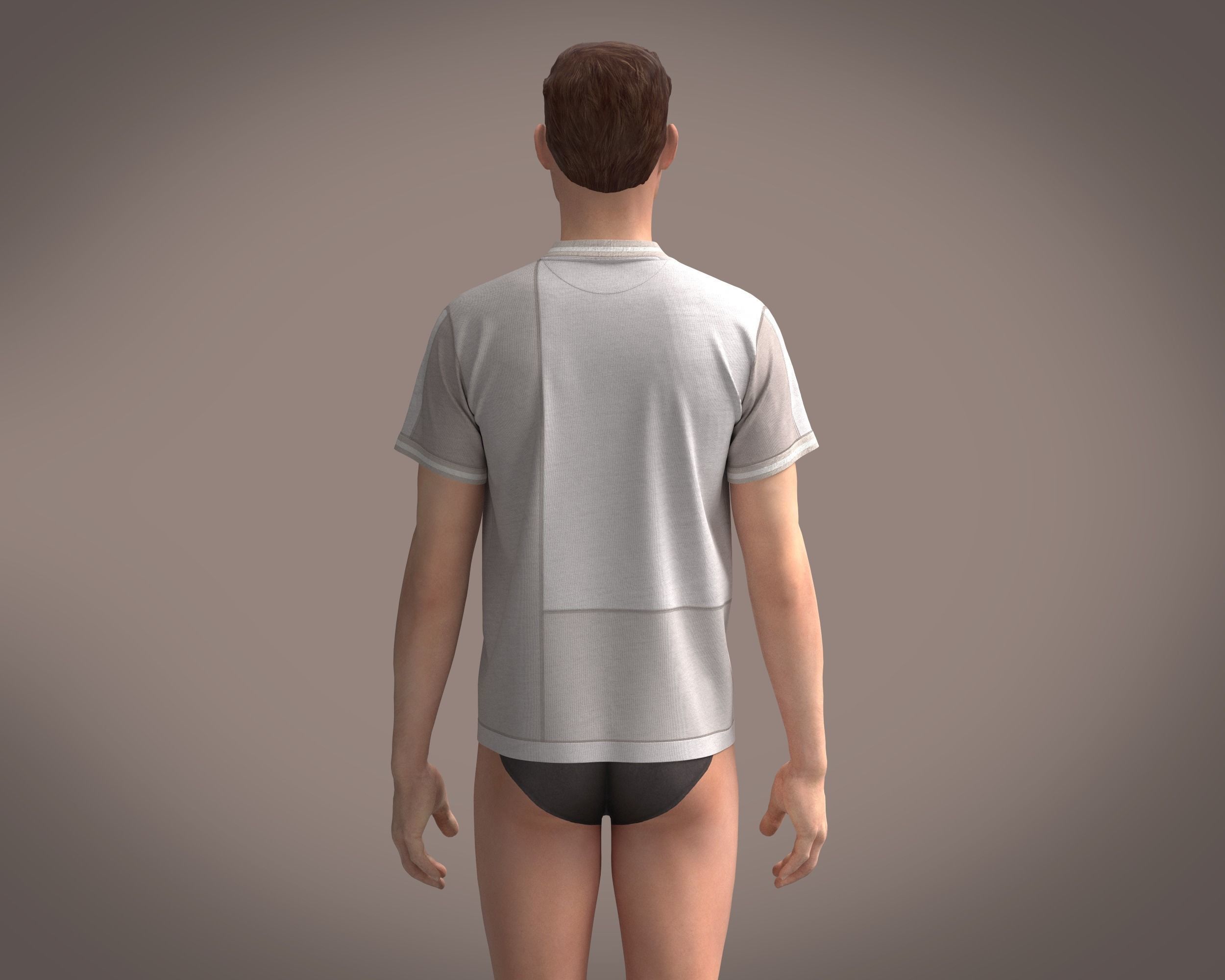 T-Shirt V- Neck Graphic 3D model_7