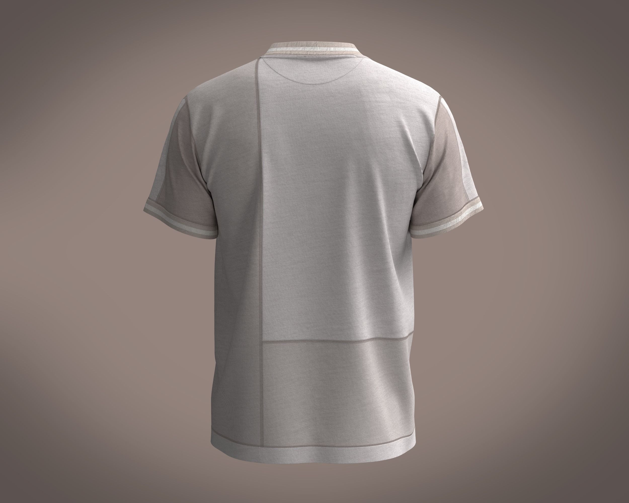 T-Shirt V- Neck Graphic 3D model_3