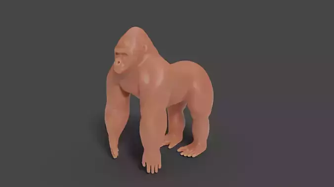 3D Gorilla Sculpture Model
