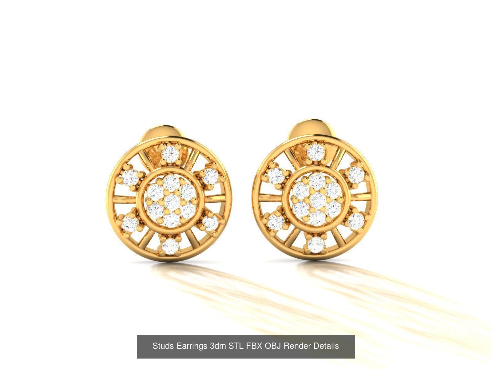 100 Women Earrings 3dm STL OBJ FBX Render Detail Bulk Collection _37