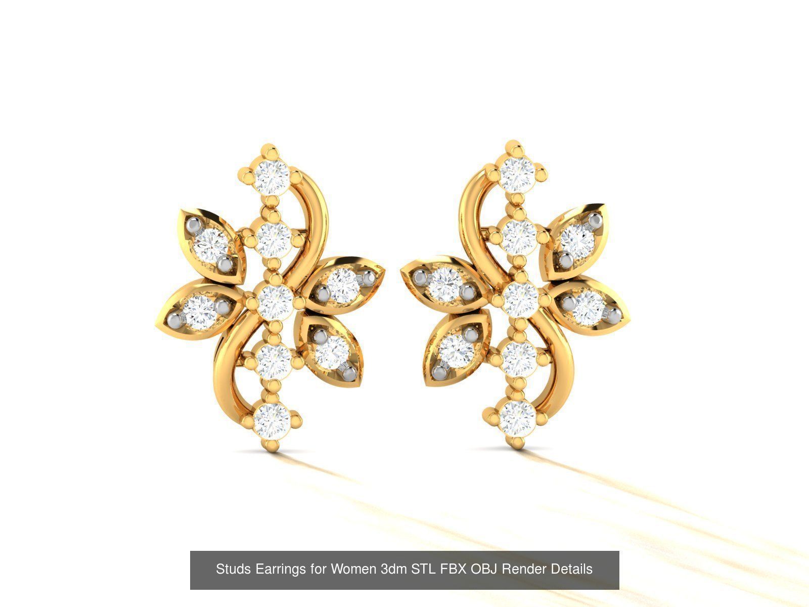 100 Women Earrings 3dm STL OBJ FBX Render Detail Bulk Collection _35