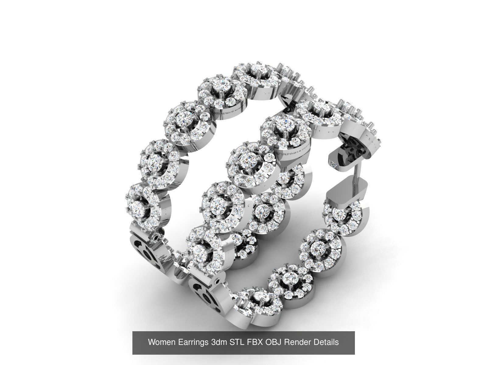 100 Women Earrings 3dm STL OBJ FBX Render Detail Bulk Collection _91