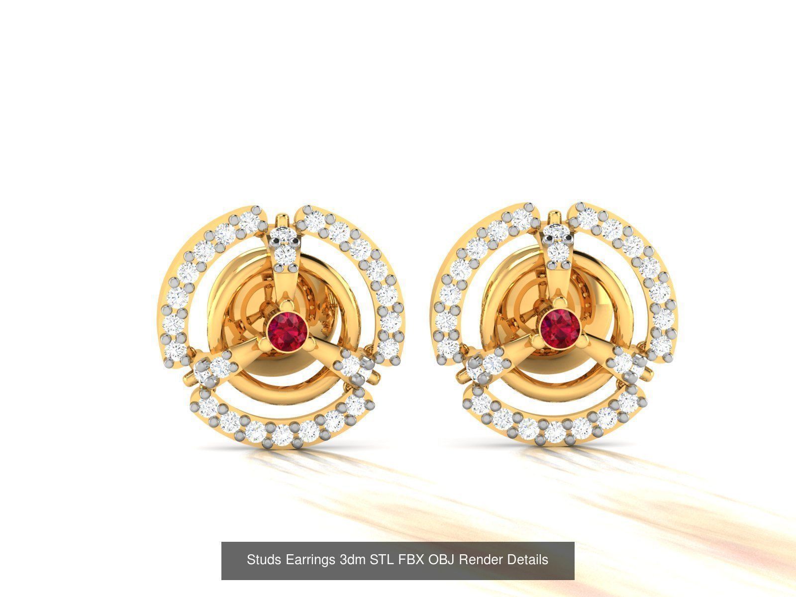 100 Women Earrings 3dm STL OBJ FBX Render Detail Bulk Collection _38