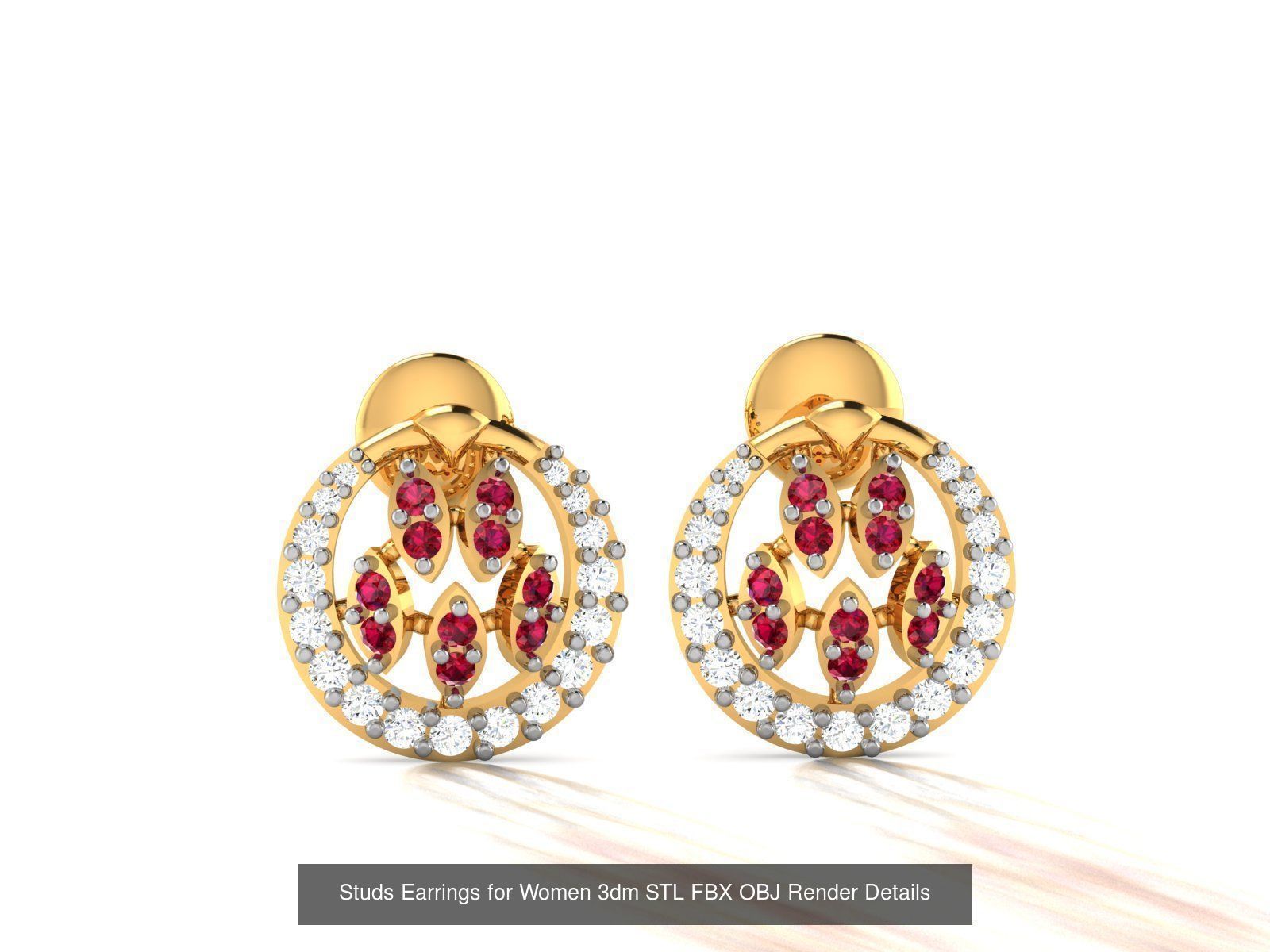 100 Women Earrings 3dm STL OBJ FBX Render Detail Bulk Collection _33