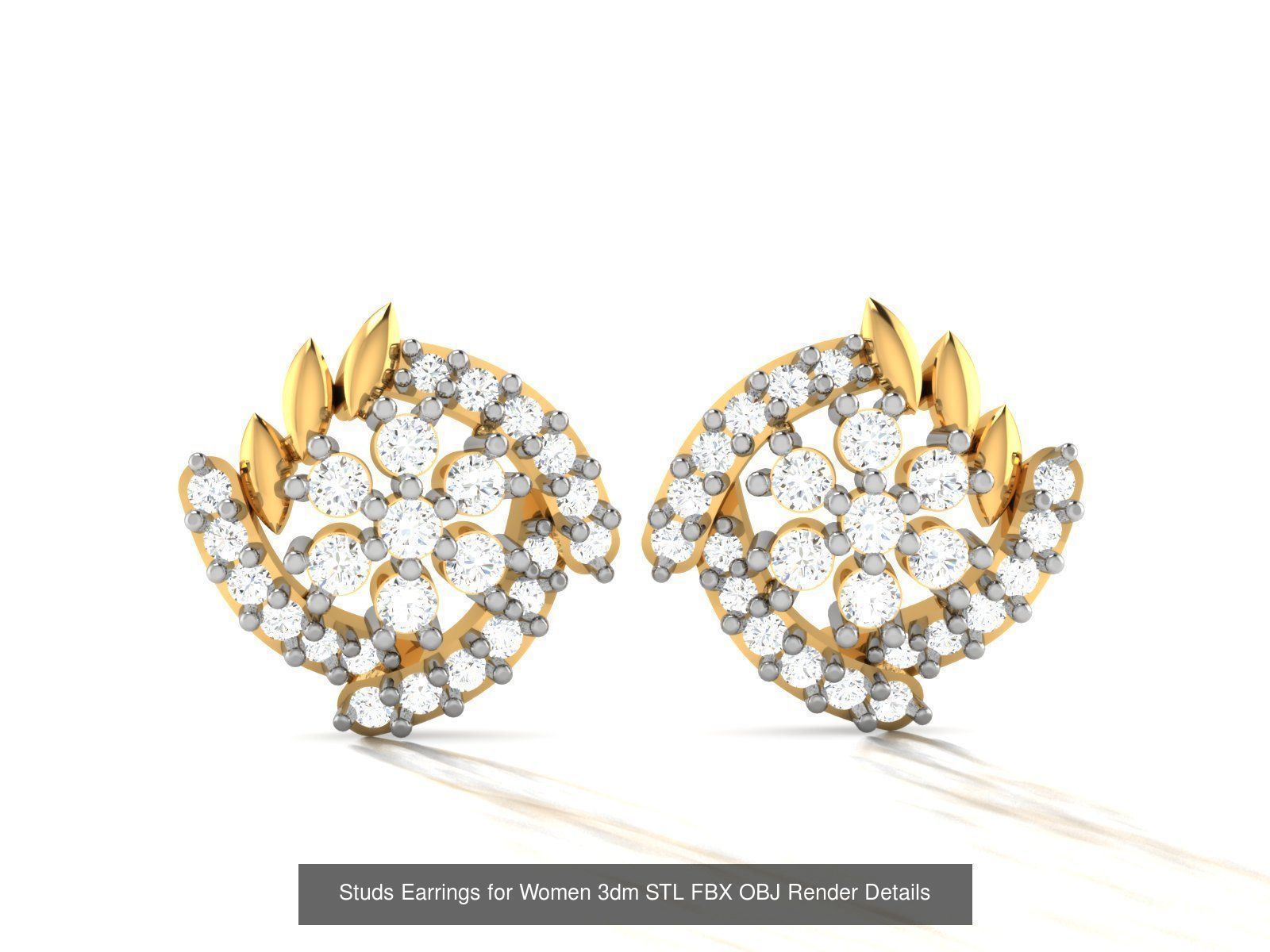 100 Women Earrings 3dm STL OBJ FBX Render Detail Bulk Collection _31