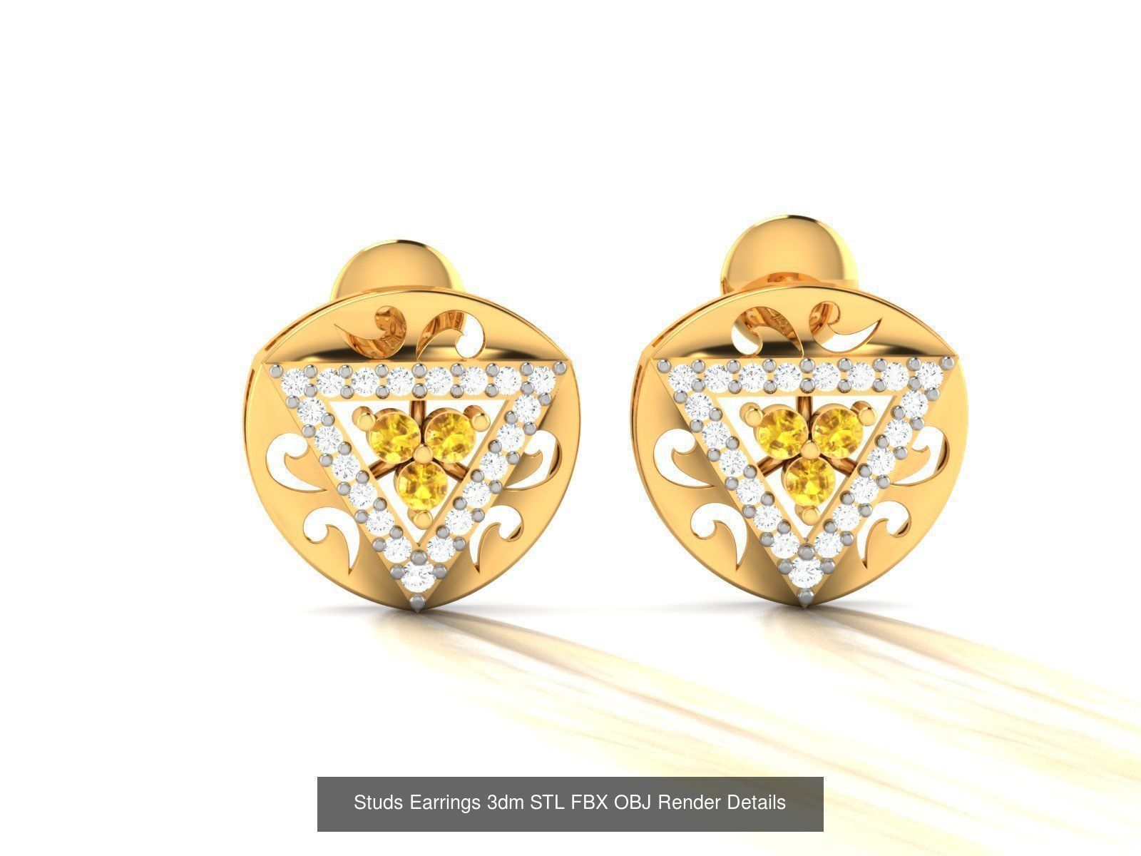 100 Women Earrings 3dm STL OBJ FBX Render Detail Bulk Collection _36