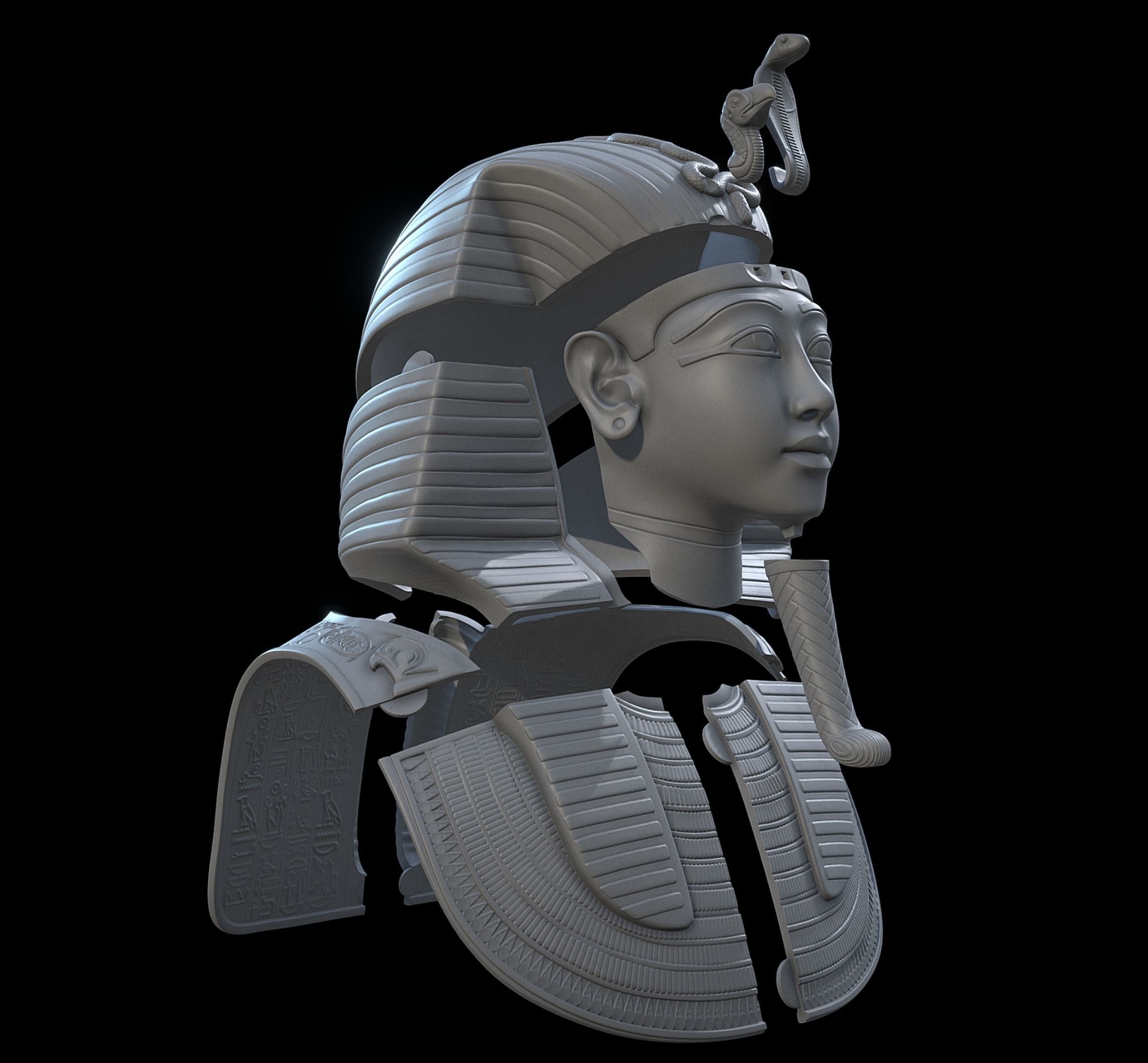 Tutankhamun s Mask v3 - 3D Printing 3D print model_5