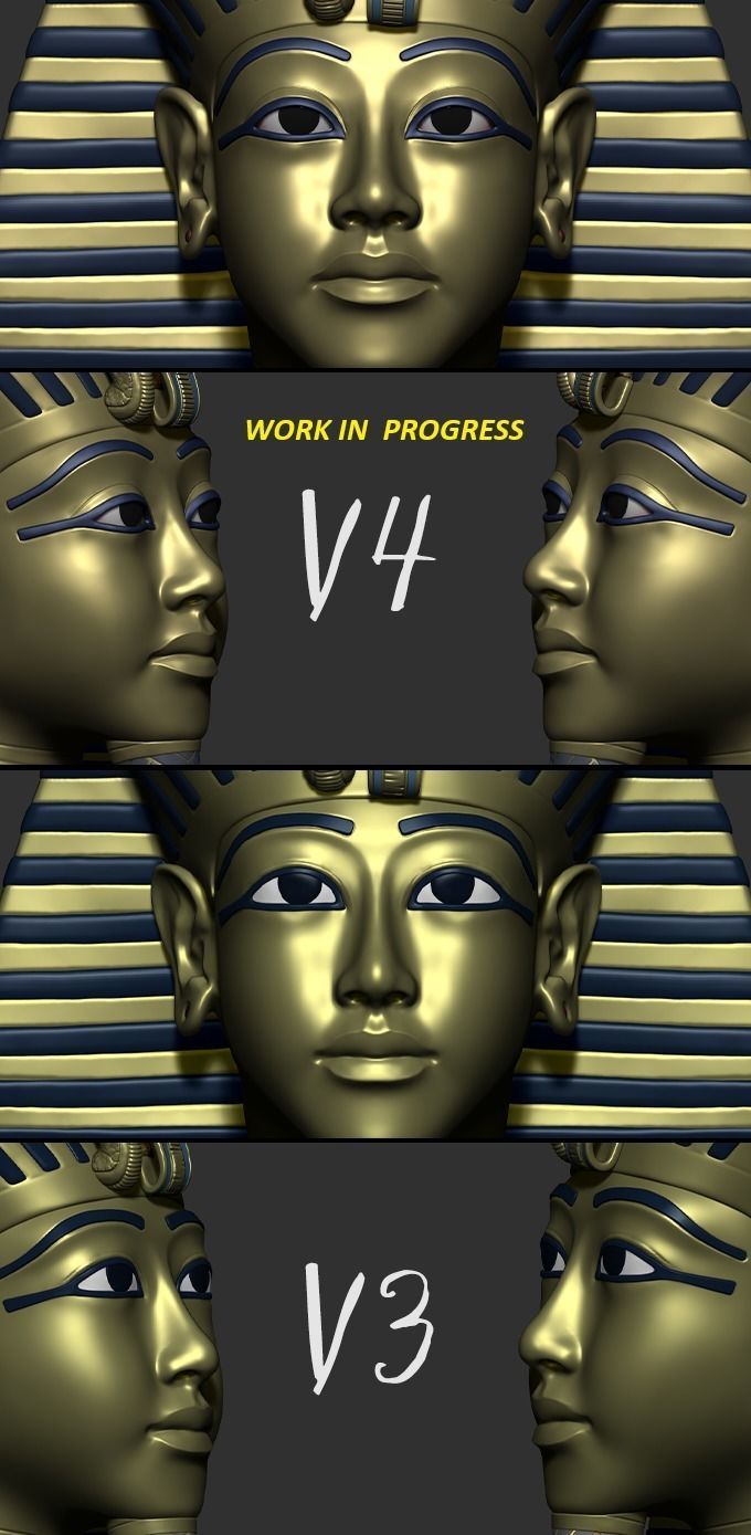 Tutankhamun s Mask v3 - 3D Printing 3D print model_12