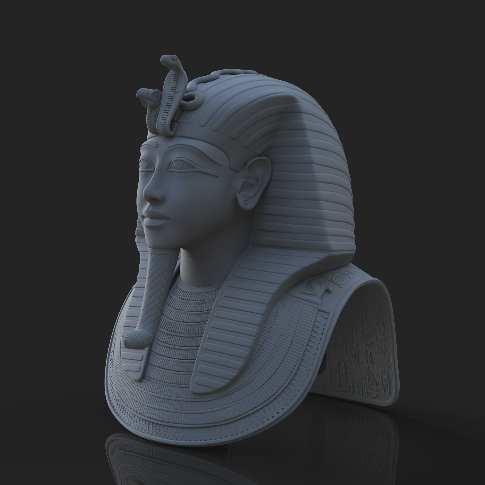 Tutankhamun s Mask v3 - 3D Printing 3D print model_7