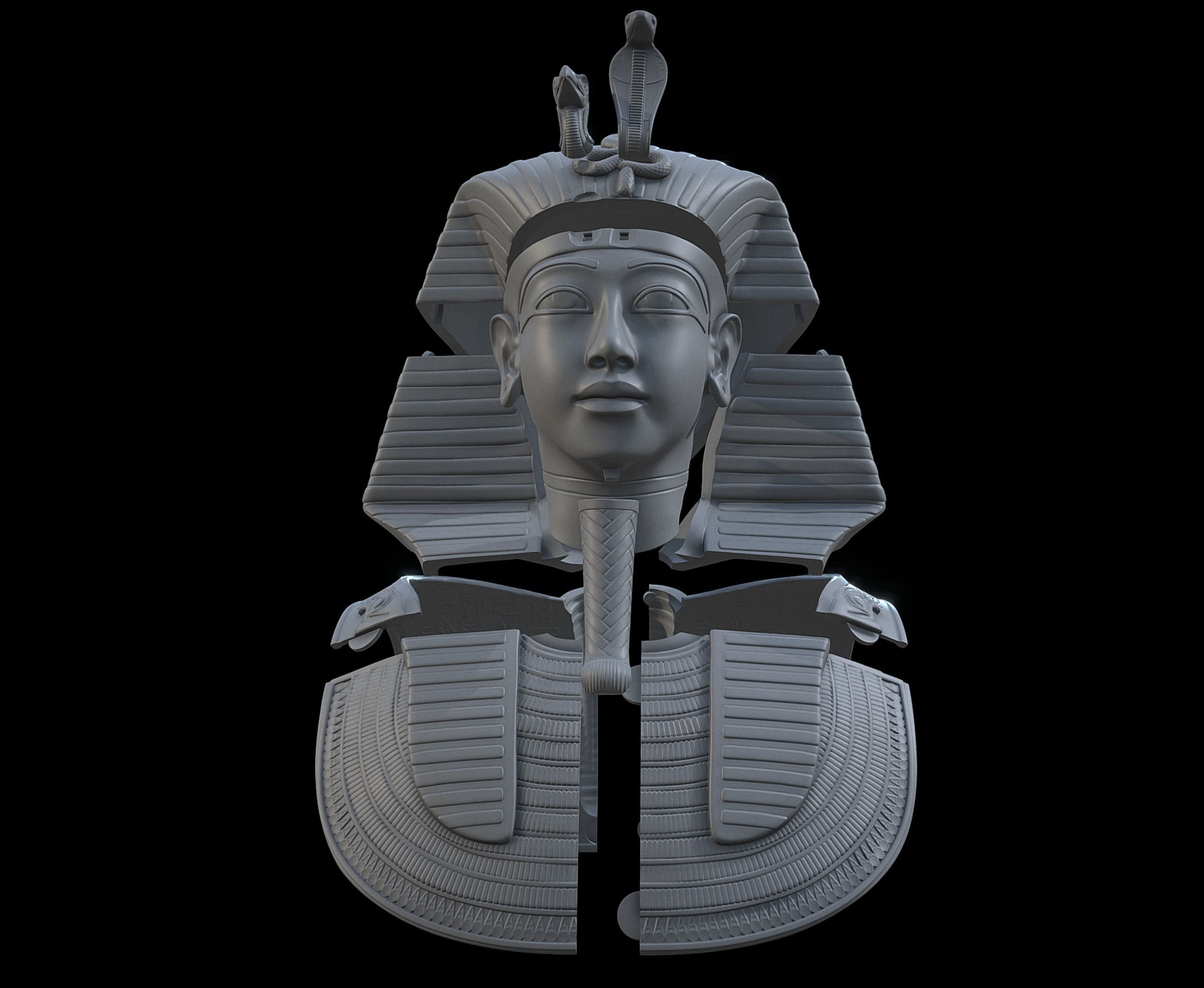 Tutankhamun s Mask v3 - 3D Printing 3D print model_1