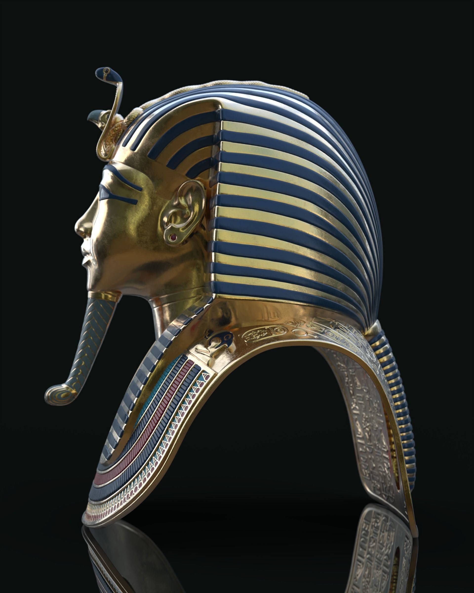Tutankhamun s Mask v3 - 3D Printing 3D print model_10