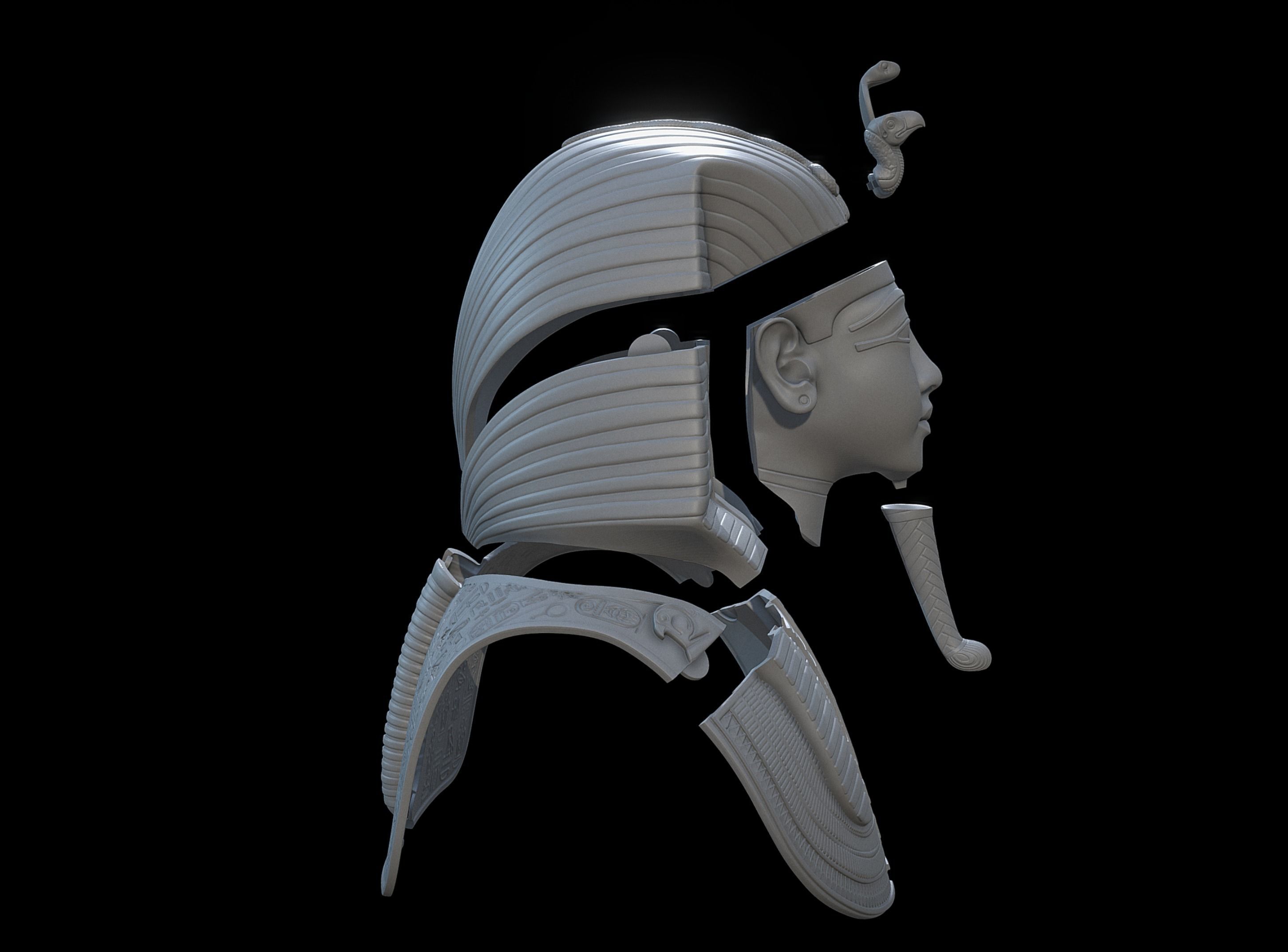 Tutankhamun s Mask v3 - 3D Printing 3D print model_4