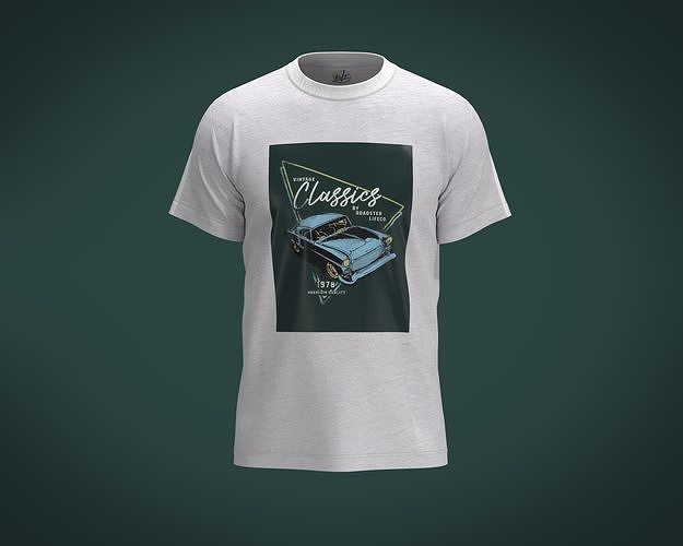 T-Shirt White Vintage  3D model