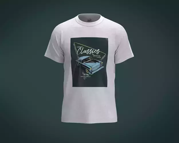 T-Shirt White Vintage  3D model