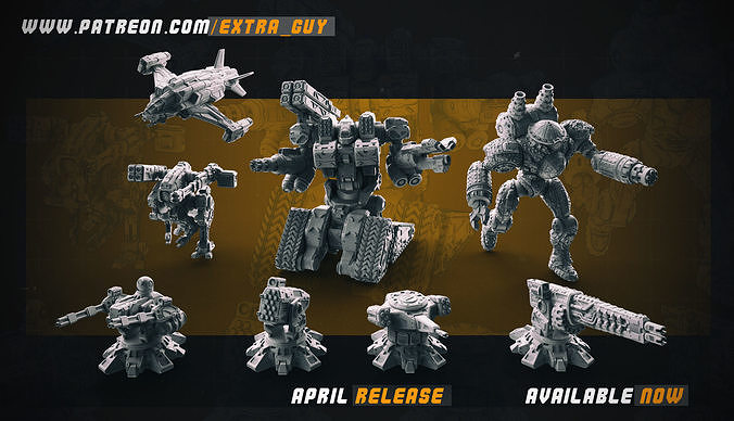 ExtraGuy April Batch Mech Bundle 3D Printable 3D print model