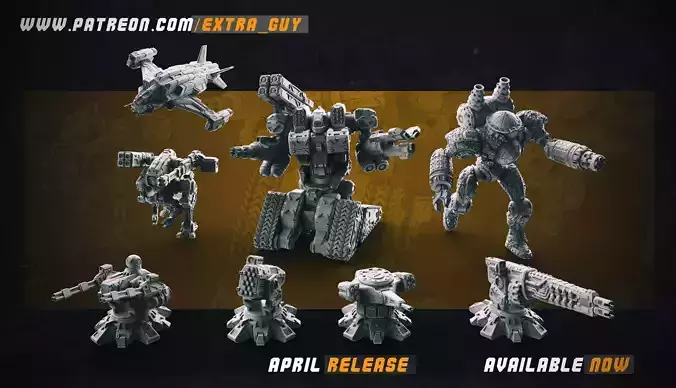 ExtraGuy April Batch Mech Bundle 3D Printable