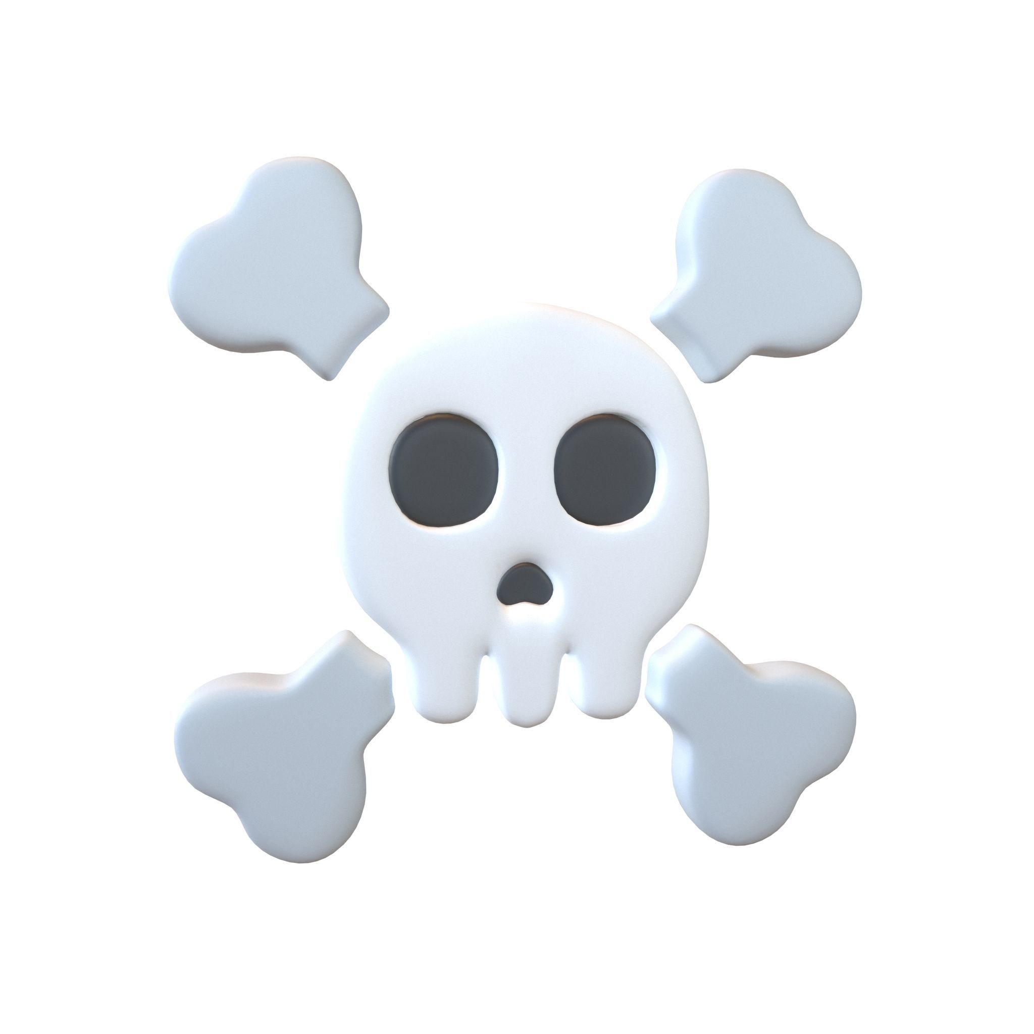 Twitter Version 14 Skull and Crossbones Emoji v2 001 Low-poly 3D model_1