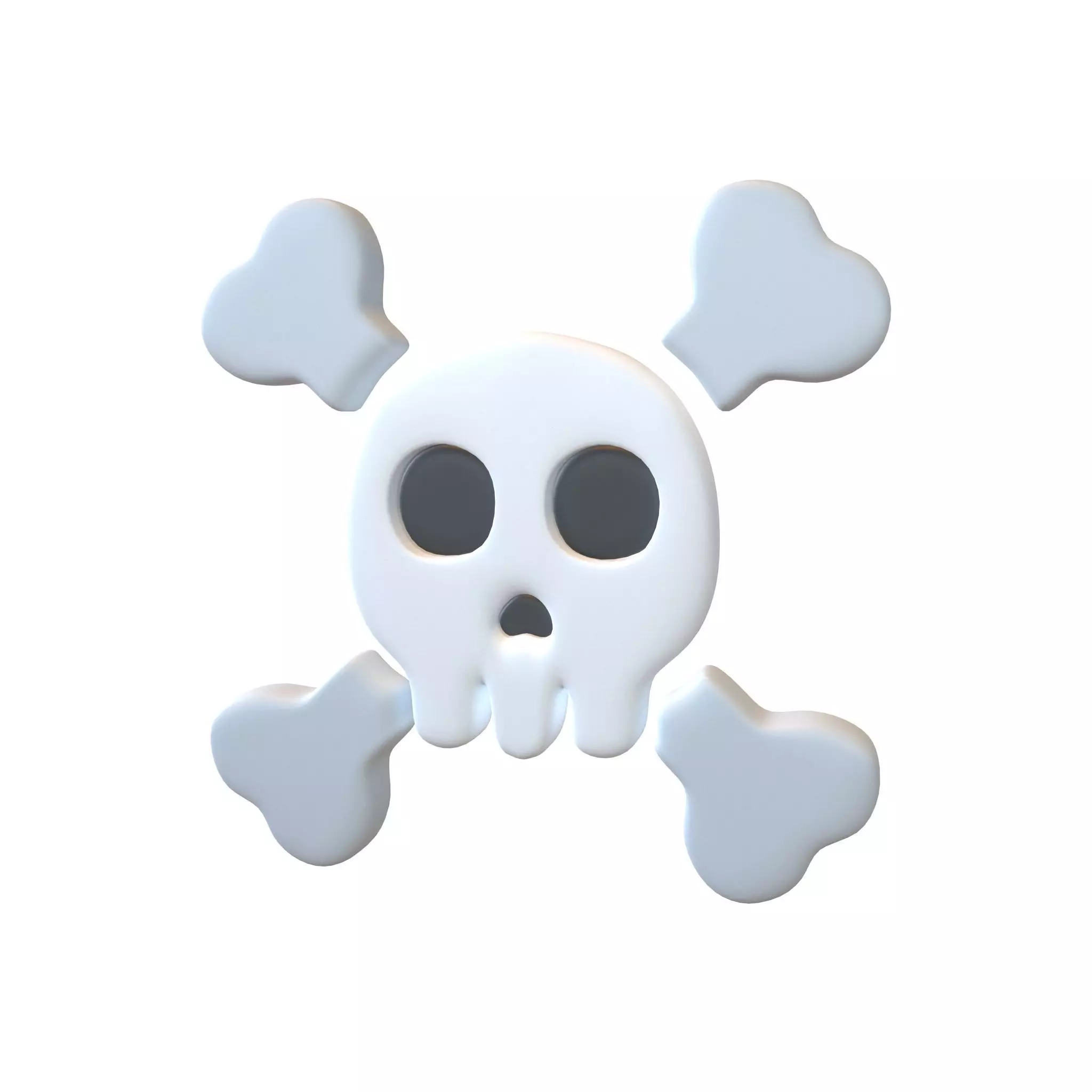 Twitter Version 14 Skull and Crossbones Emoji v2 001 Low-poly 3D model_0