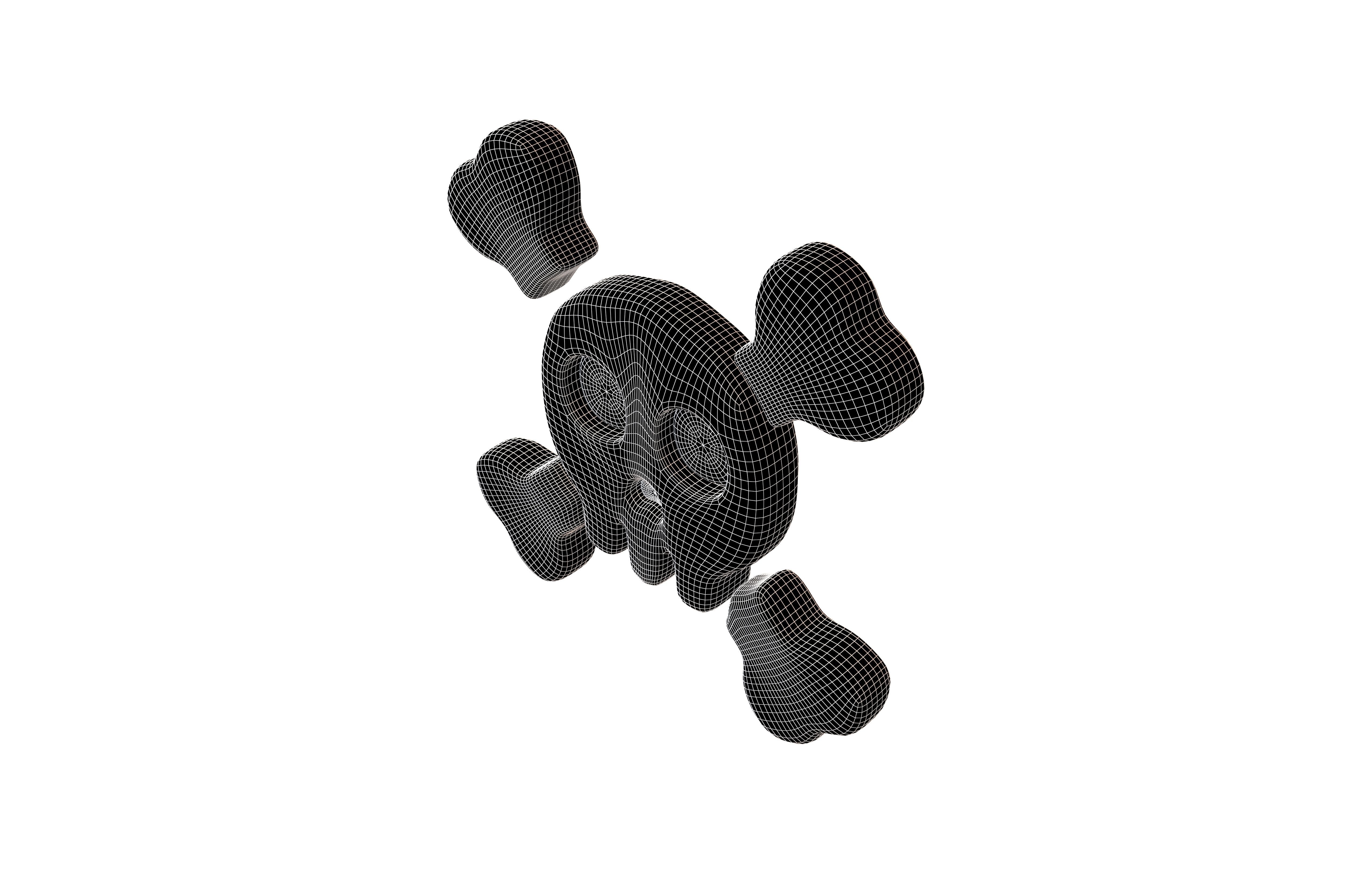 Twitter Version 14 Skull and Crossbones Emoji v2 001 Low-poly 3D model_6