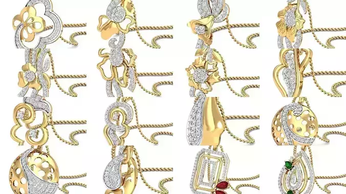 191 Women Pendants 3dm STL OBJ FBX Details 3D Model Collection 