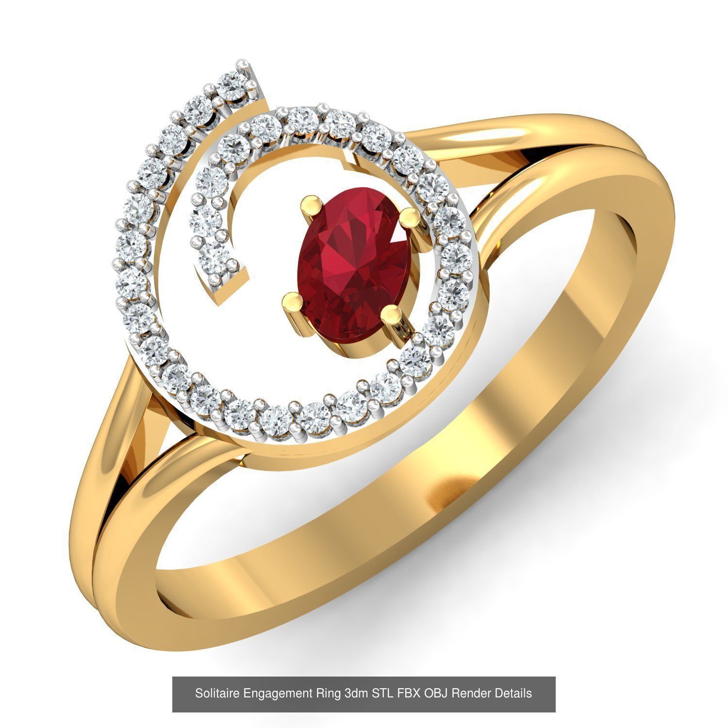 206 Solitaire Rings 3dm STL OBJ FBX Details 3D Model Collection _167