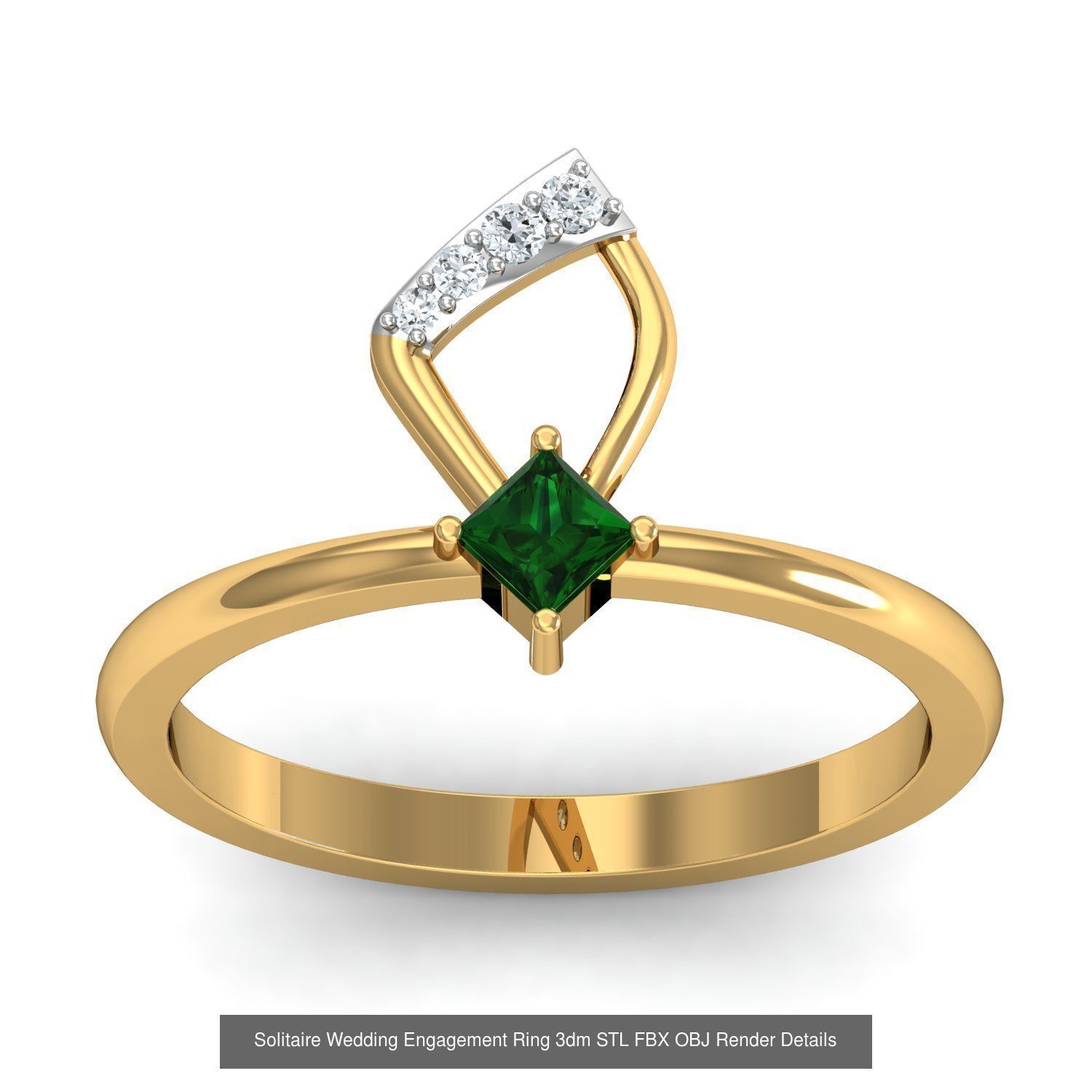 206 Solitaire Rings 3dm STL OBJ FBX Details 3D Model Collection _66