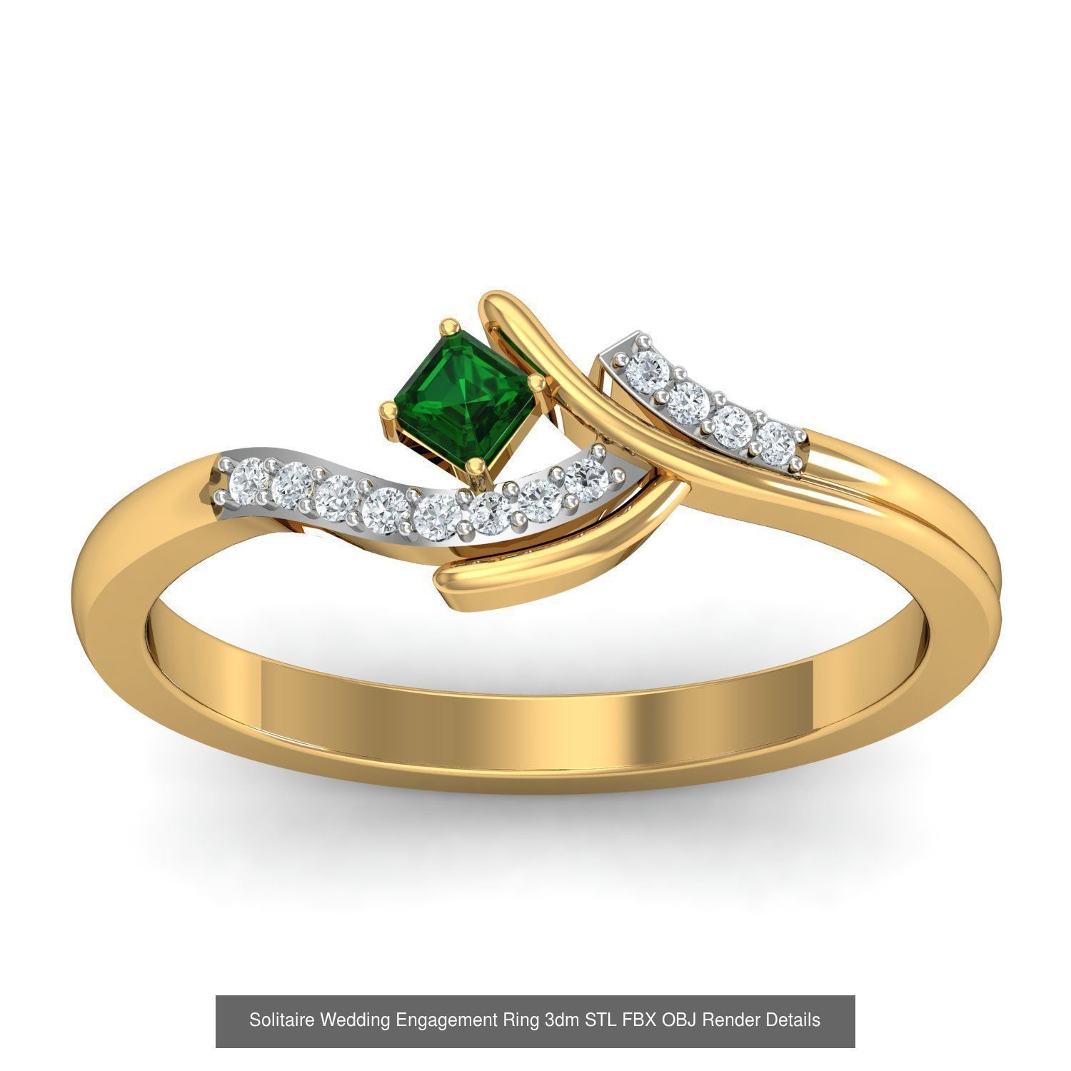 206 Solitaire Rings 3dm STL OBJ FBX Details 3D Model Collection _60