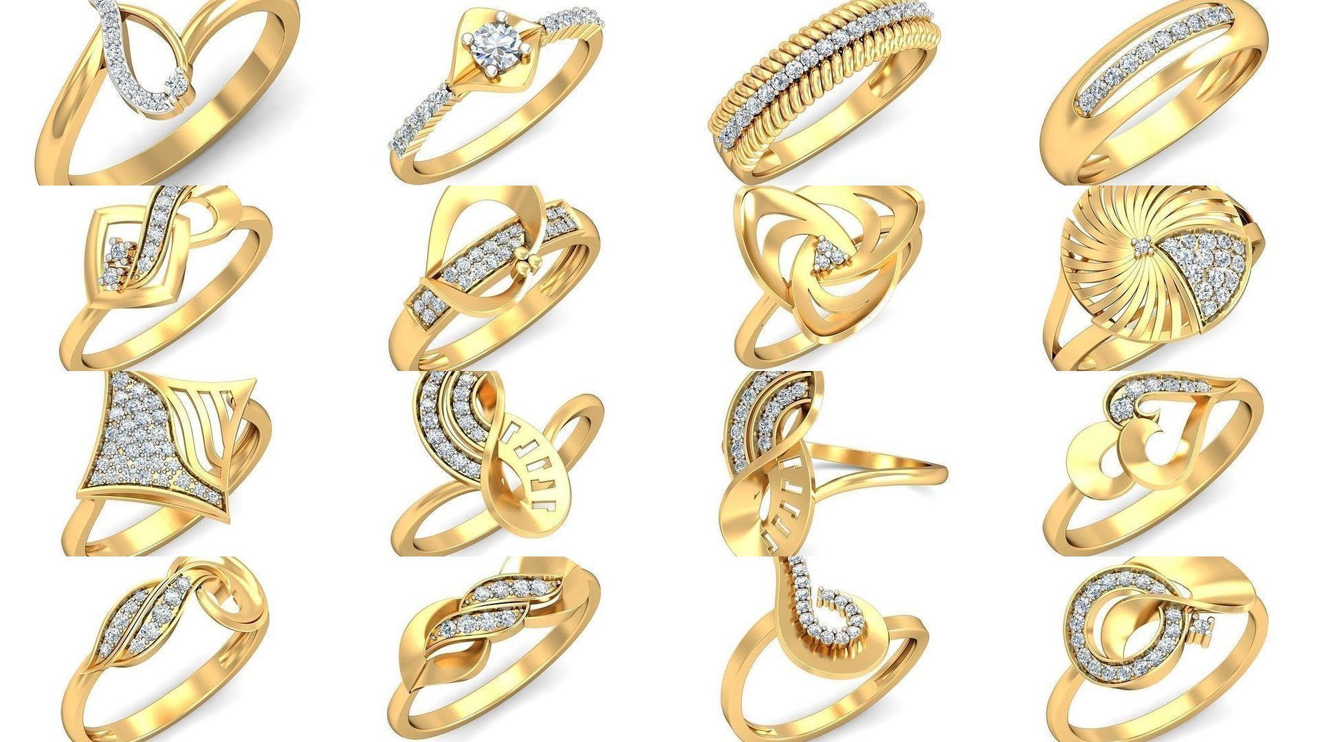 206 Solitaire Rings 3dm STL OBJ FBX Details 3D Model Collection _39