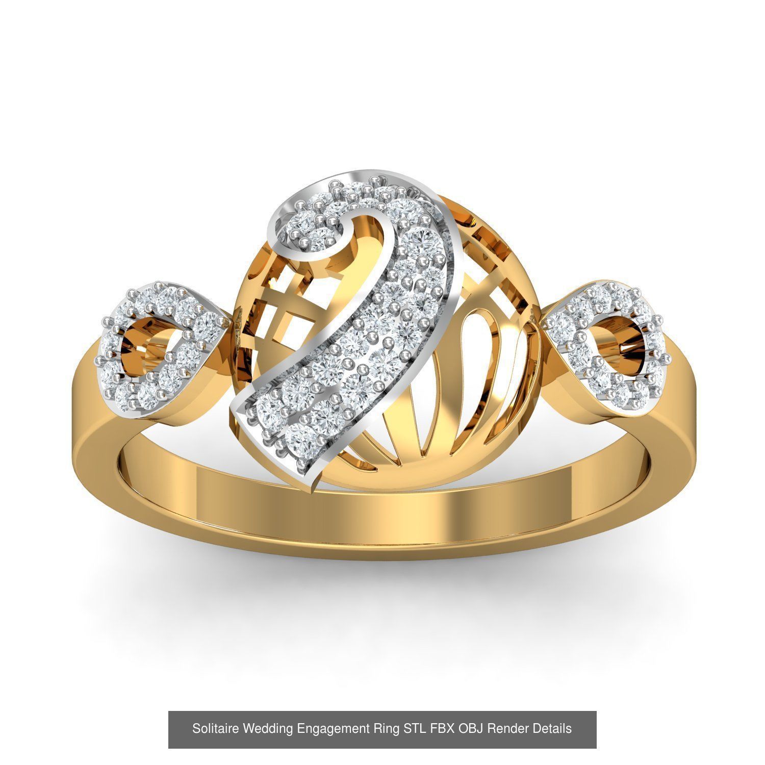 206 Solitaire Rings 3dm STL OBJ FBX Details 3D Model Collection _59