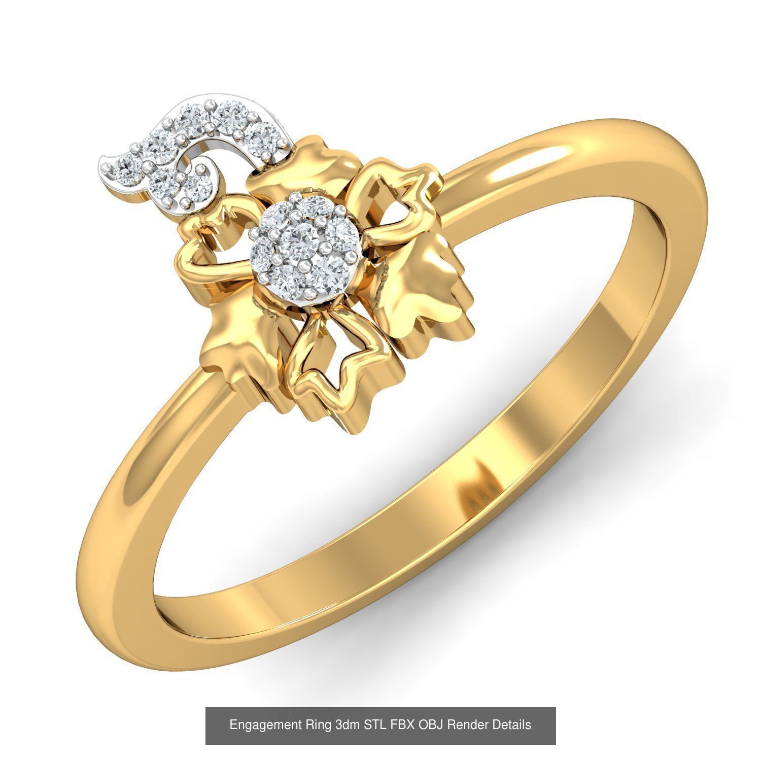 206 Solitaire Rings 3dm STL OBJ FBX Details 3D Model Collection _151