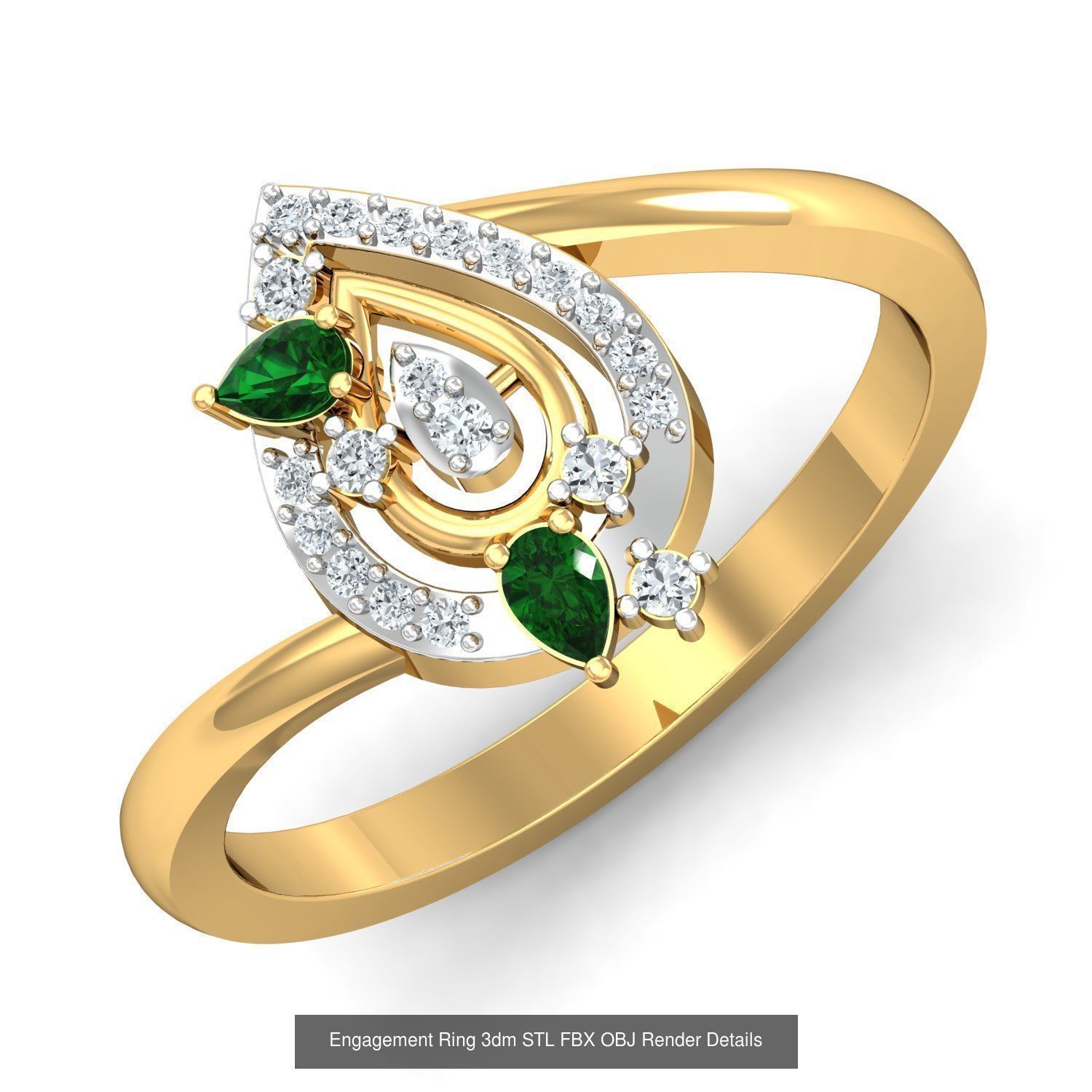 206 Solitaire Rings 3dm STL OBJ FBX Details 3D Model Collection _161