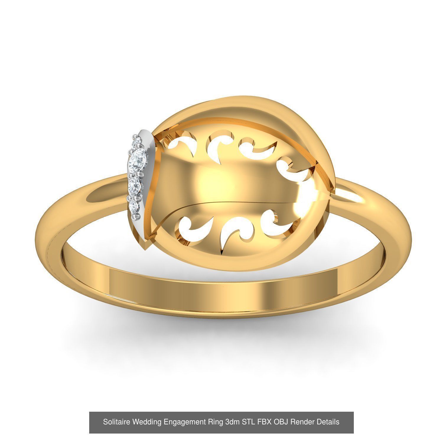 206 Solitaire Rings 3dm STL OBJ FBX Details 3D Model Collection _56