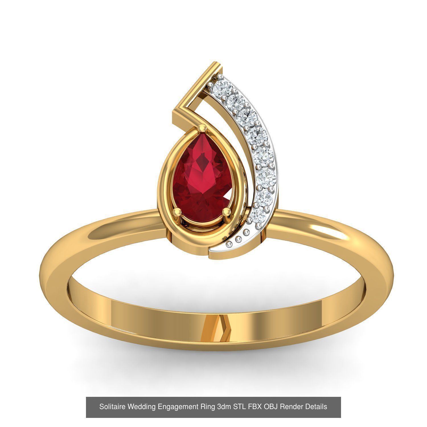 206 Solitaire Rings 3dm STL OBJ FBX Details 3D Model Collection _81