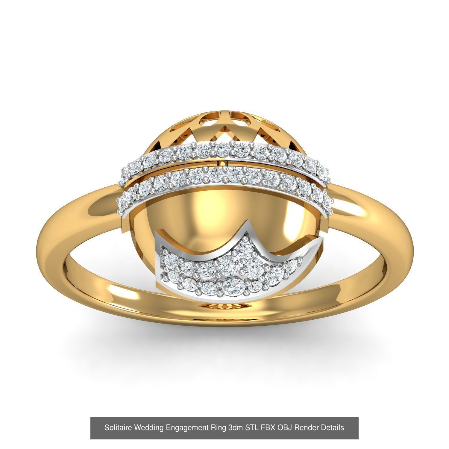 206 Solitaire Rings 3dm STL OBJ FBX Details 3D Model Collection _57