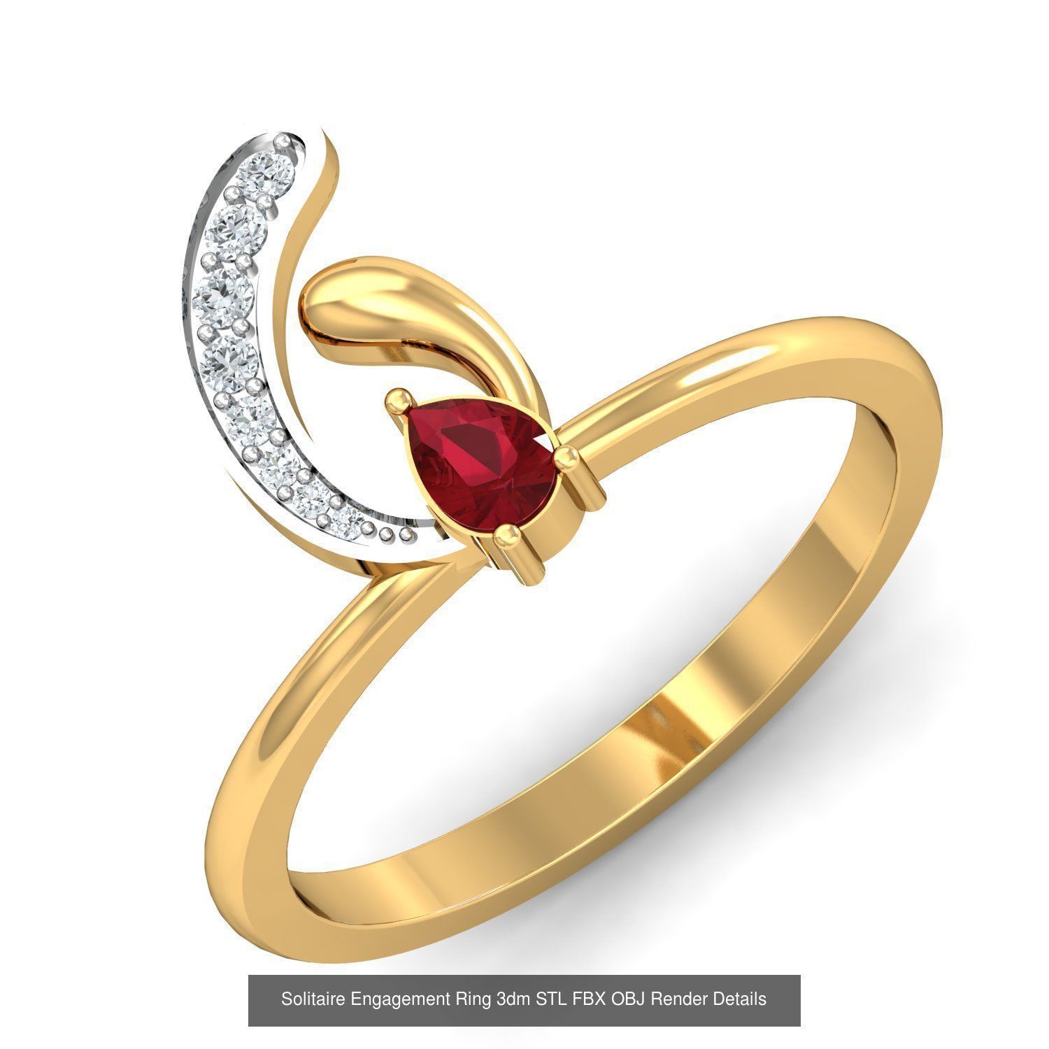 206 Solitaire Rings 3dm STL OBJ FBX Details 3D Model Collection _174