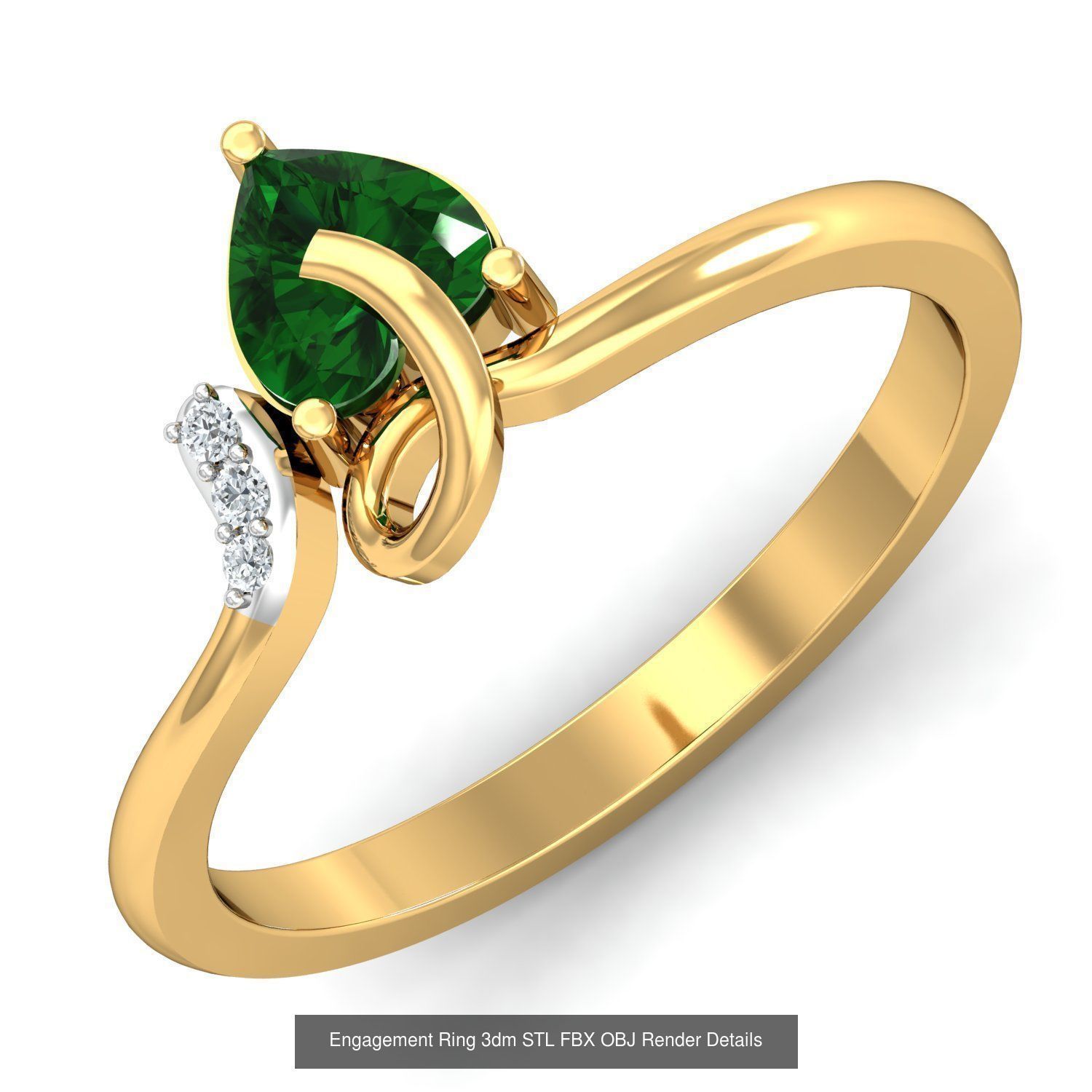 206 Solitaire Rings 3dm STL OBJ FBX Details 3D Model Collection _164