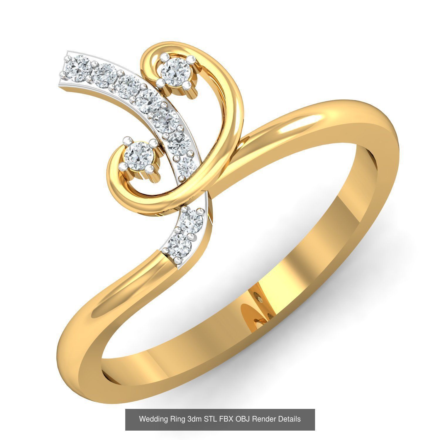 206 Solitaire Rings 3dm STL OBJ FBX Details 3D Model Collection _134