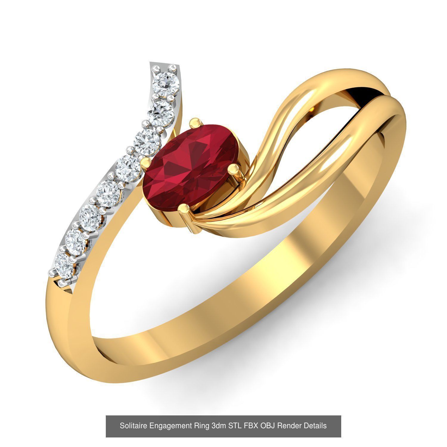 206 Solitaire Rings 3dm STL OBJ FBX Details 3D Model Collection _172