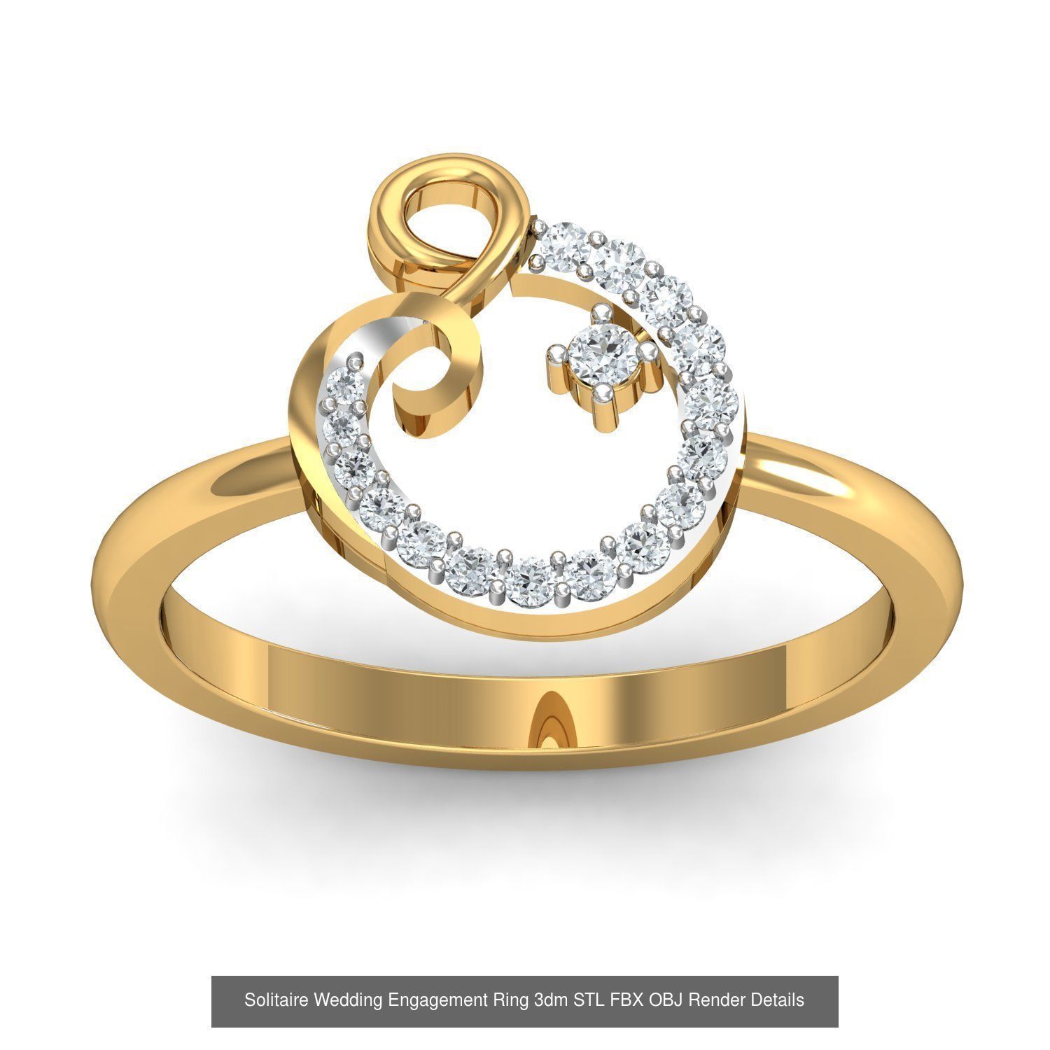 206 Solitaire Rings 3dm STL OBJ FBX Details 3D Model Collection _75